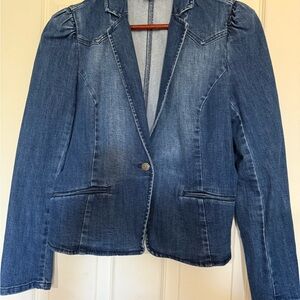 INC International Concepts Blue Denim Blazer